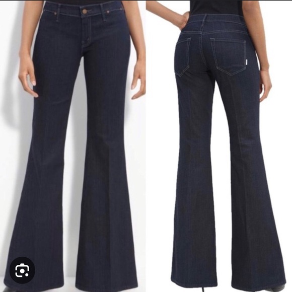 MOTHER Denim - MOTHER Dark Indigo Flare Wide-Leg Jeans